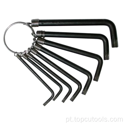 8pcs preto &quot;Torx Torx&quot; Sanners Hex Key Set Set Ring com um anel